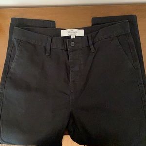 Topman black tapered crop pants